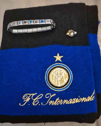 Sciarpa originale FC Inter + Bracciale + Spilla