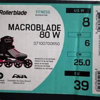 Pattini Rollerblade Macroblade 80 W nuovi n. 39