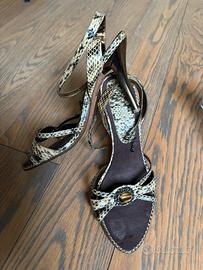 Scarpa sandali firmati pitone e occhio di tigre