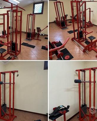 2 lat machine dorsali con pacco pesi e pulley
