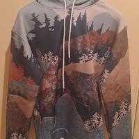 Felpa con disegno  abeti montagna
