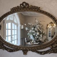 Grande specchiera ovale barocca decorativa