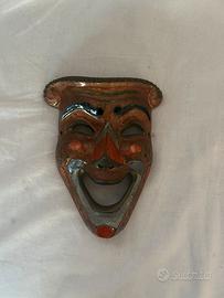 Maschera Teatrale Vintage Bronzo Smaltato