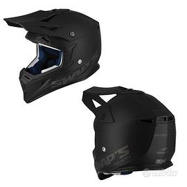 CASCO MOTO CROSS ENDURO OFF ROAD SWAP'S NERO OPACO