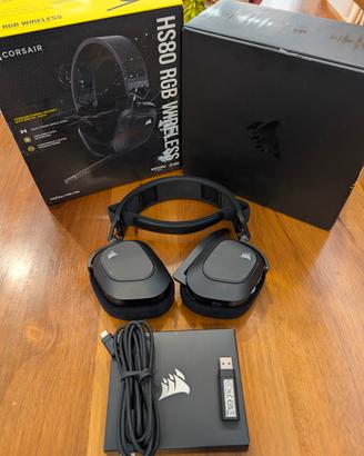 Cuffie Gaming Corsair HS80 RGB  Wireless  PC/PS5