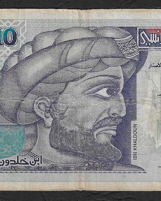 Tunisia - banconota circolata da 10 Dinari P-87 - 