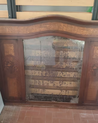 ANTICA CORNICE IN LEGNO CON SPECCHIO