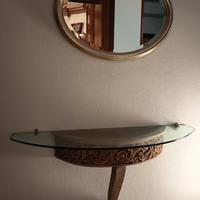 Consolle travertino e cristallo