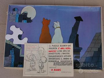Doppio puzzle Aristogatti Disney primi anni 70