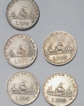 500 lire argento Monete lire italiane
