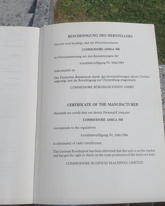 Manuale italiano Commodore a500 e Amiga DOS
