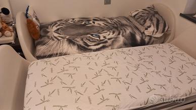 2 letti singoli con rete ortopedica