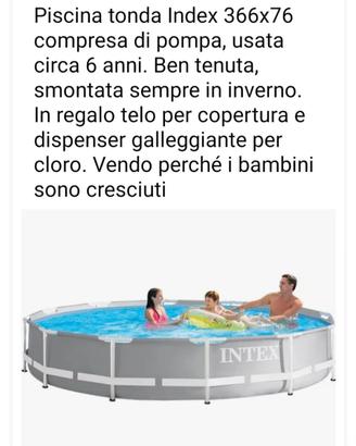 Piscina tonda Index 366x76 compresa di pompa
