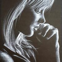 Quadro. Disegno a matita. Ritratto. Poster. Foto