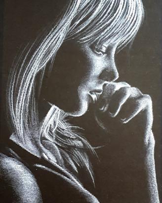 Quadro. Disegno a matita. Ritratto. Poster. Foto