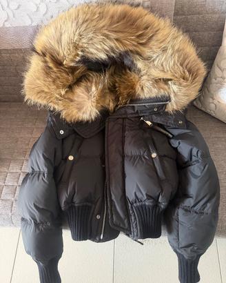 Dsquared2 Down Cropped Puffer Racoon Fur Collar Ja