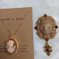 spilla e collana cammeo 