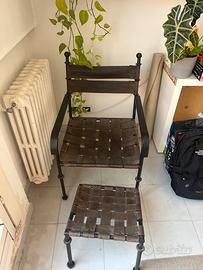 Sedia in ferro e pelle