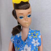 Vintage European 1964 Brunette Swirl Ponytail Barb