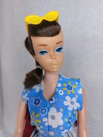 Vintage European 1964 Brunette Swirl Ponytail Barb