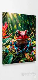 Tela Quadro Rana Tropicale Colorata - 40x60 cm