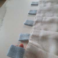 2 Tendine a vetro, finestra nuove, cucite a mano