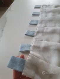 2 Tendine a vetro, finestra nuove, cucite a mano