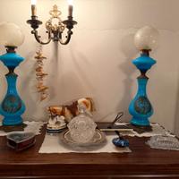 Lampade francesi in opaline azzurro XIX secolo