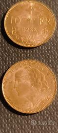 10 franchi Svizzera in oro