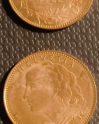 10 franchi Svizzera in oro
