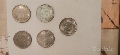 5 monete in argento egiziane