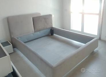 Letto matrimoniale di design con rete ortopedica 