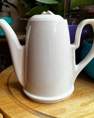 Caffettiera / Teiera vintage in ceramica bianca