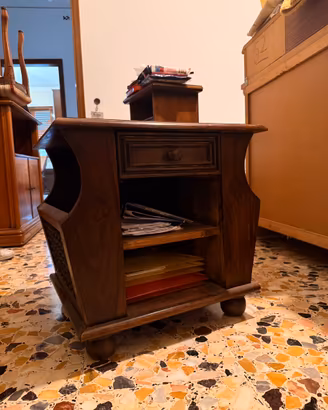 Porta riviste vintage in legno