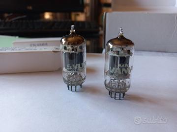 Coppia valvole Sylvania 6189w (ecc82) long plate