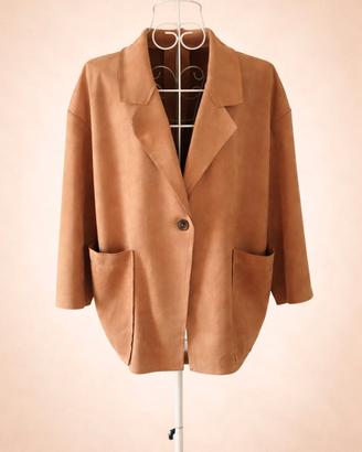 Blazer donna camel Made in Italy giacca chic