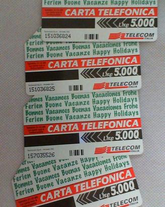 4 schede 5000 lire numerazione progressiva