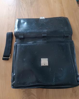 borsa da lavoro in pelle nera Gianfranco Ferrè 