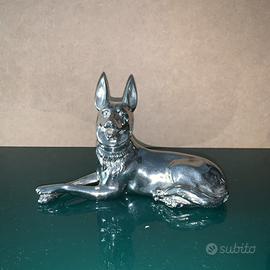 Soprammobile cane Anubi argento