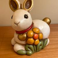 Coniglio Thun con Fiore - Bianco con Collare Rosso