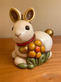Coniglio Thun con Fiore - Bianco con Collare Rosso