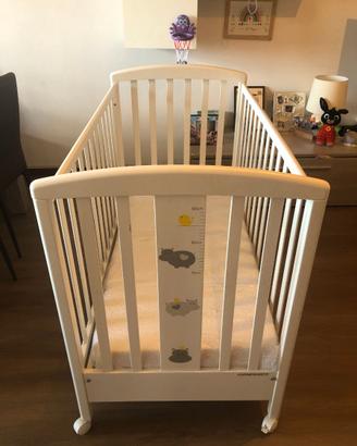 Lettino Foppapedretti Hippo Love bianco con ruote
