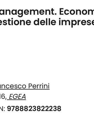 Management: Economia e gestione delle imprese
