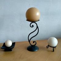 3 PORTACANDELE - 2 FERRO BATTUTO 1 CERAMICA -NUOVI