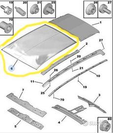 Tetto panoramico vetro peugeot 5008 8401xc