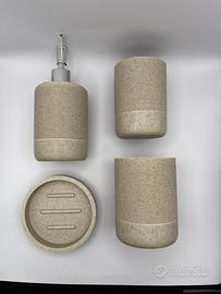 SET DA BAGNO EFFETTO PIETRA BEIGE