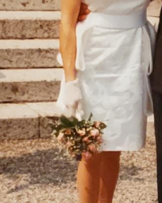 Abito da sposa corto a tubino taglia 42