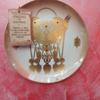 5 piatti Morbelli oro e platino con scatola 