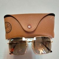 Ray Ban quadratimontatura oro lenti marroni