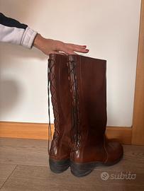 Stivali alti donna marroni in pelle - Numero 38